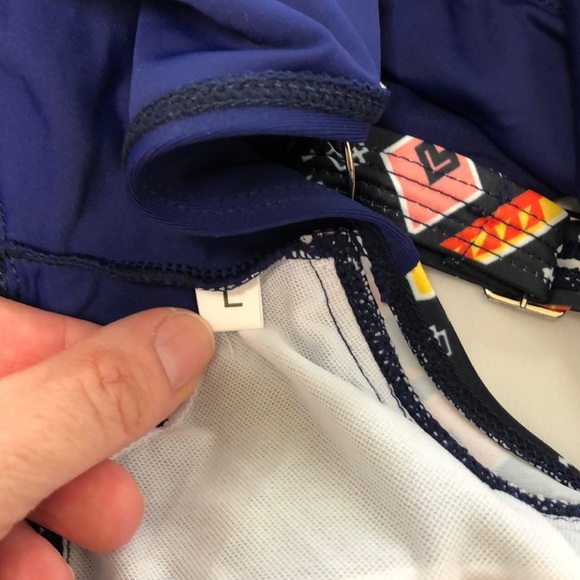 Cute royal blue tankini Sz L. Never been worn. - Picture 6 of 6